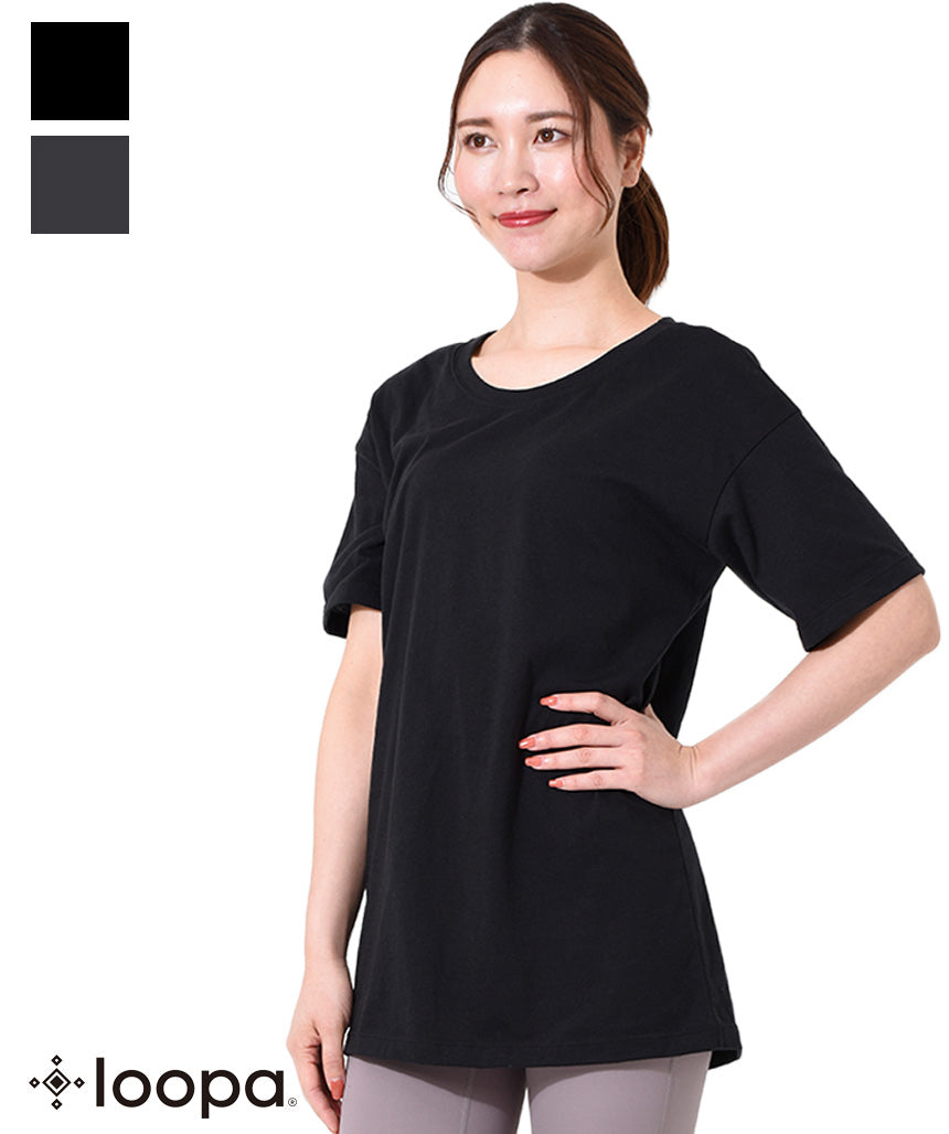 [Loopa] Loopa Half Sleeve Tunic Tee / Yoga Tops Yoga Wear T-shirt [A] 20_1