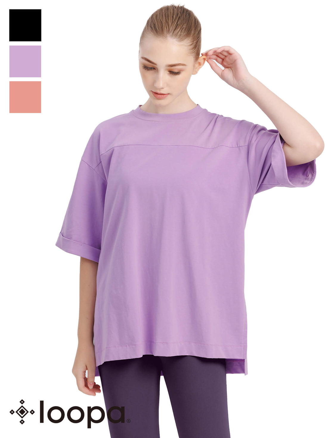 [Loopa] ルーパ ヨークBIG Tee / ヨガウェア 半袖 ロング丈 吸水速乾 23SS [SOFF]