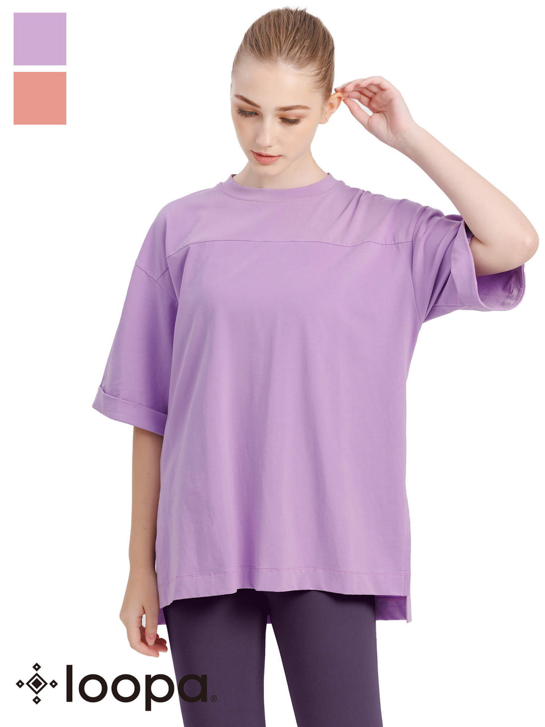 [Loopa] ルーパ ヨークBIG Tee / ヨガウェア 半袖 ロング丈 吸水速乾 23SS [SOFF]