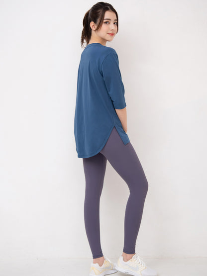 [Loopa] ルーパ キーネックロングTシャツ Yogawear Keyneck Long T-Shirts Tシャツ ヨガトップス / ヨガウェア 20_1-Puravida! プラヴィダ　ヨガ ピラティス フィットネスショップ