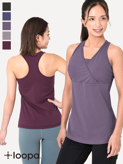 [Loopa] ルーパ カシュクールトップ（カップ付き） Yoga Cushcool Top / ヨガウェア ヨガトップス [SOFF]