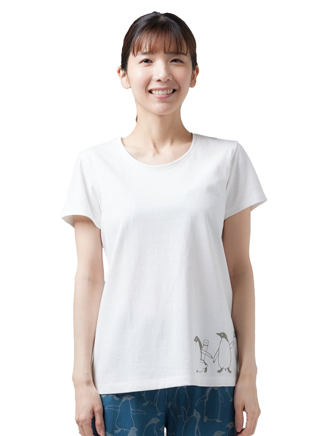 [tejas] テージャス Tシャツ（penguin）テジャス レディース ヨガウェア 半袖 カットソー プリント 23FW TL232130-Puravida! プラヴィダ　ヨガ ピラティス フィットネスショップ