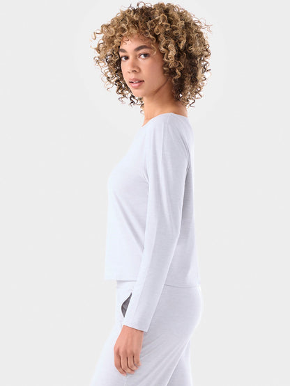 [TAVI by TOESOX] ブラッシュド Tec ニット ロングスリーブトップス Brushed Tec Knit Long Sleeve／タビ レディース  トップス 長袖 ショート丈 カットソー 25SS_D1