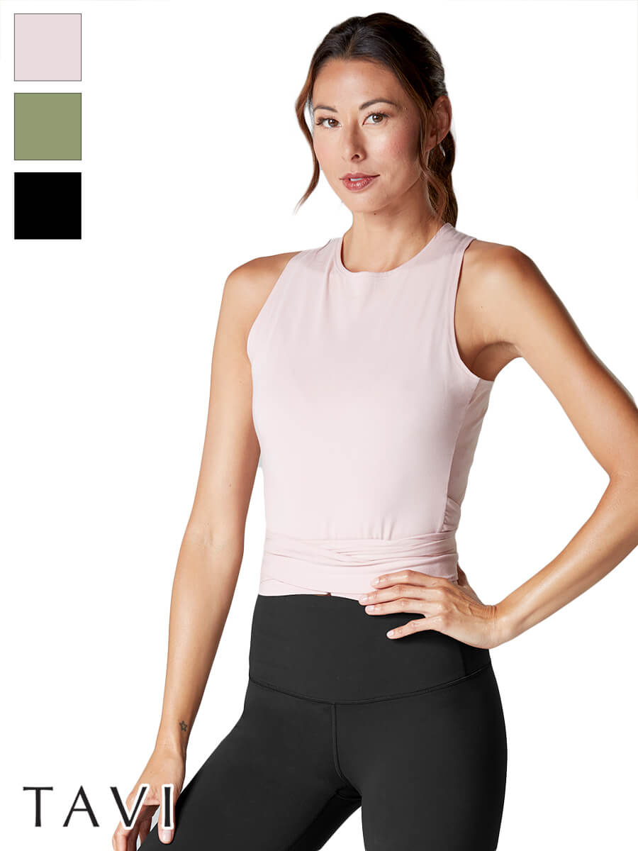 80%OFF[SALE][TAVI] ラップアラウンド タンク Wrap AroundTank ／ヨガ トップス ピラティス タンク 吸汗 速乾 TOESOX [DRT] SOFF