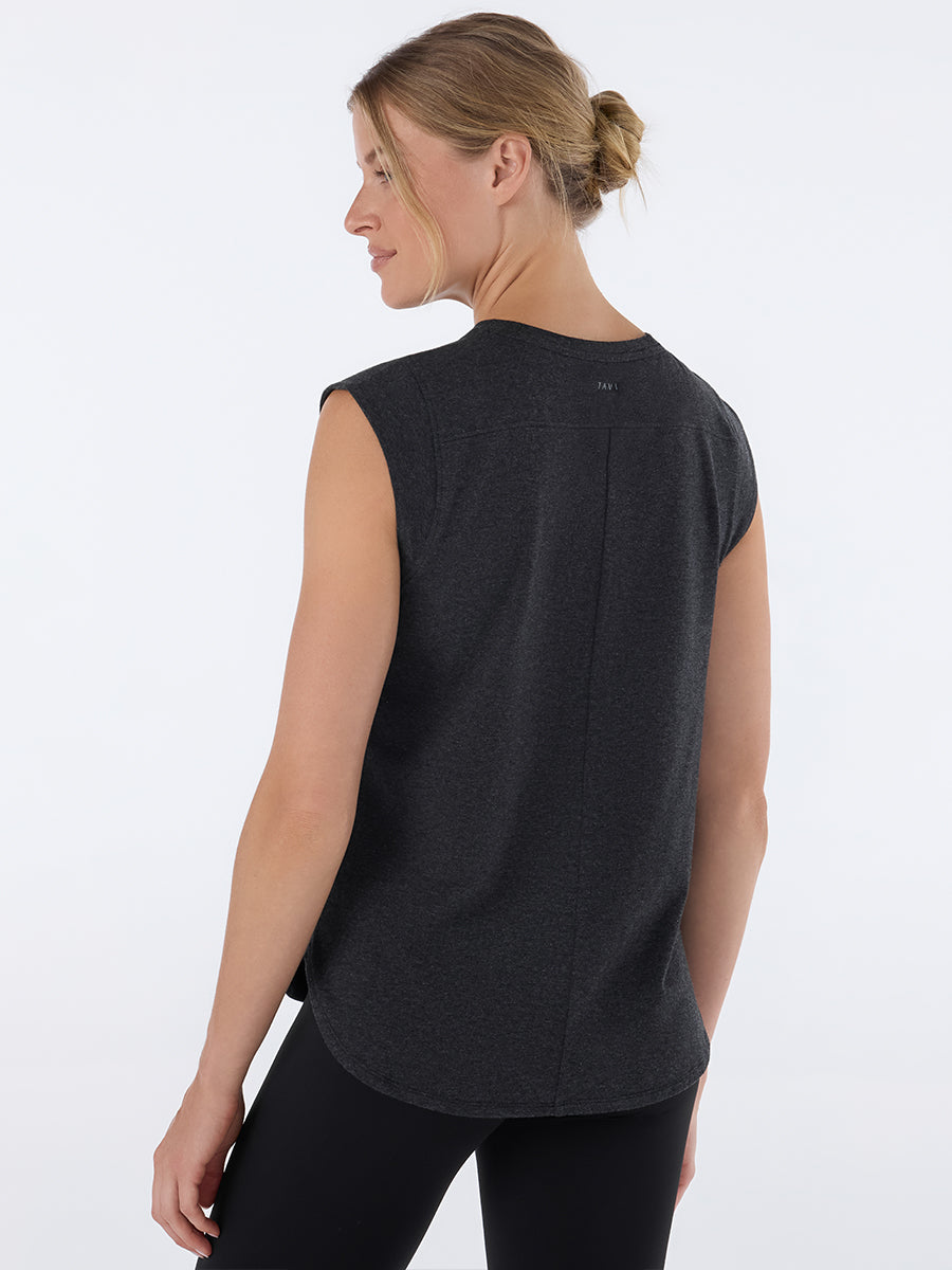 [TAVI] キャップスリーブ クルーネック Tee タビ レディース  トップス 通気性 吸湿 速乾 26FW_D2