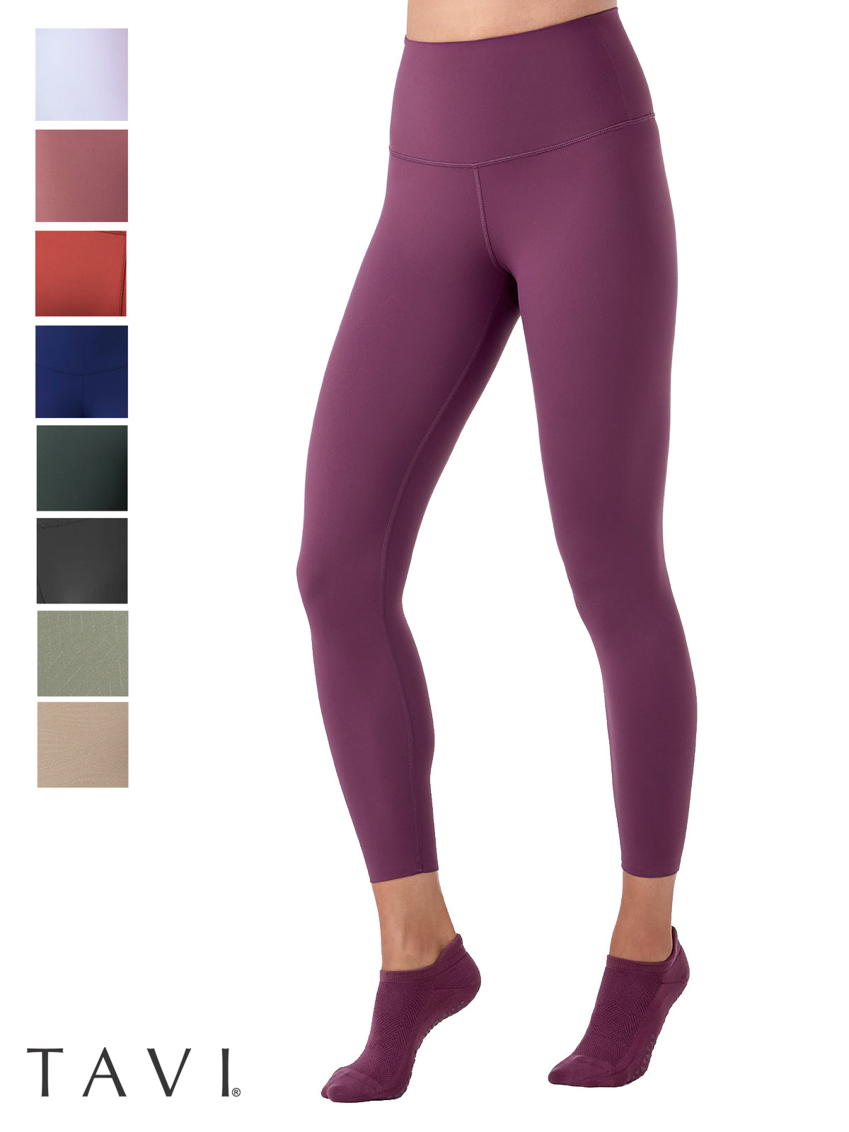 [TAVI] ハイウエスト 7分丈 レギンス HIGH WAISTED LEGGINGS／ヨガ ボトムス ピラティス ヨガパンツ 美脚 美尻 体型カバー TOESOX  26FW_D2
