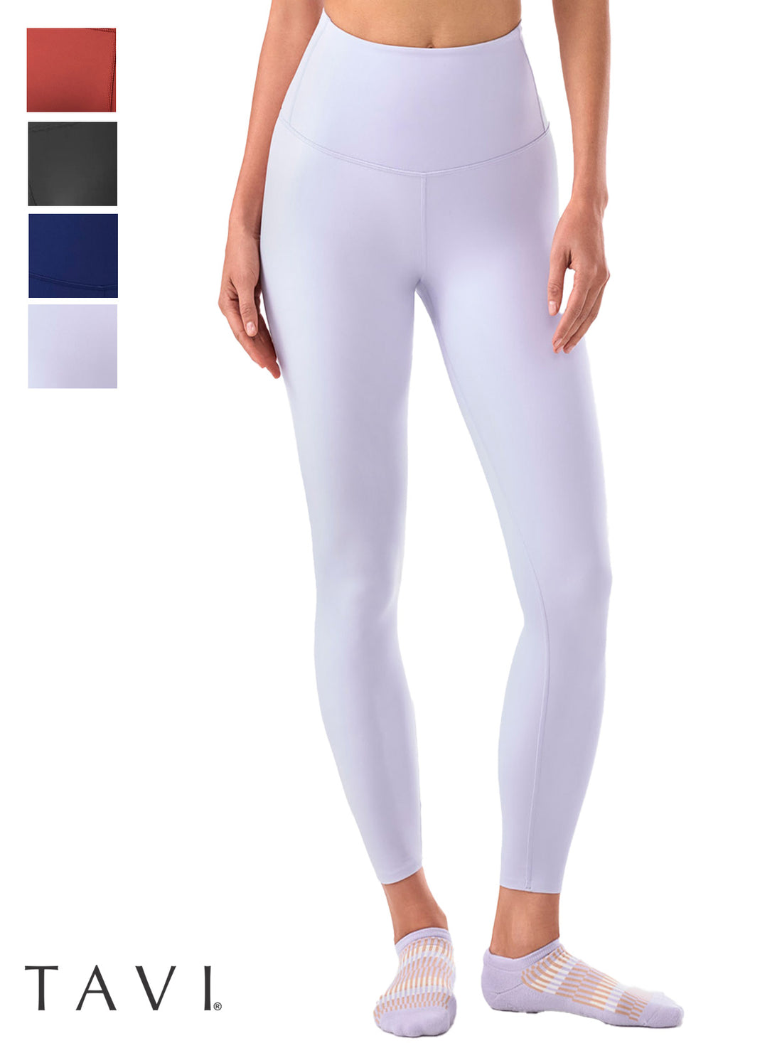 [TAVI] ハイウエスト 7分丈 レギンス HIGH WAISTED LEGGINGS／ヨガ ボトムス ピラティス ヨガパンツ 美脚 美尻 体型カバー TOESOX 25SS_D3