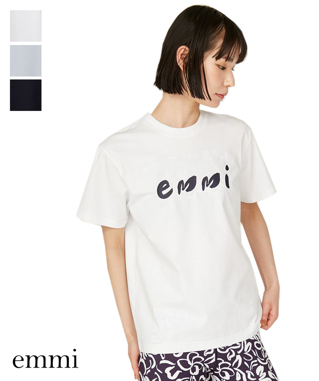 [emmi WELLNESS &amp;TRAINING] ペイントemmiロゴシャツ エミ レディース スポーツウェア Tシャツ 半袖 接触冷感 / 25SS 13WCT252050