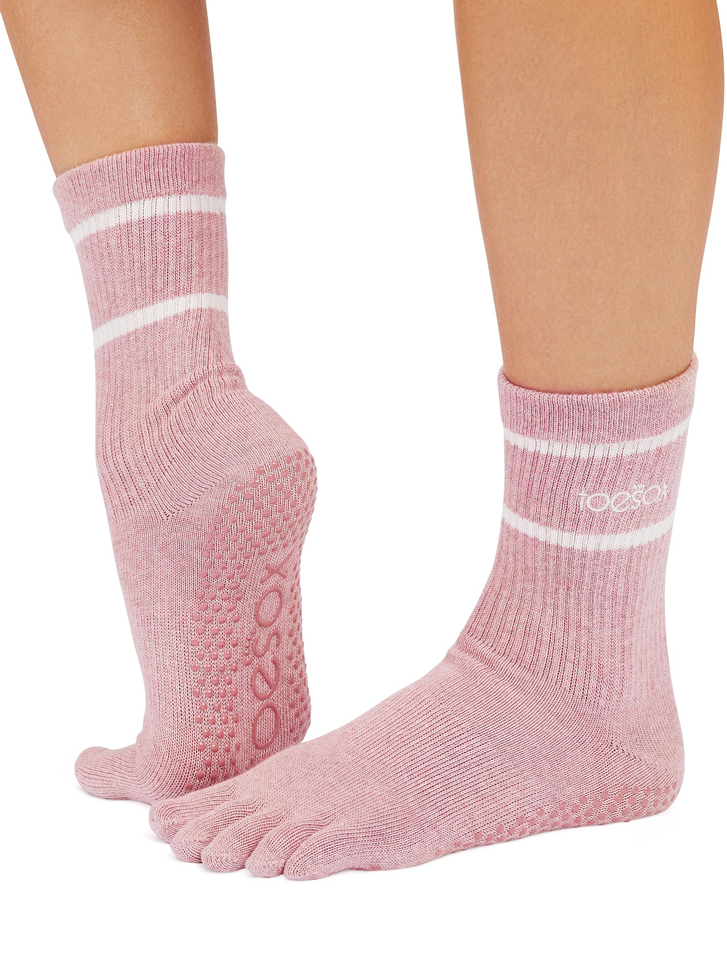 [ToeSox] Crew クルー（Full-Toe／つま先あり） グリップ ソックス／ ヨガ ピラティス 滑り止め付 靴下 クルー丈 25FW_D2