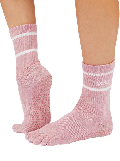 [ToeSox] Crew クルー（Full-Toe／つま先あり） グリップ ソックス／ ヨガ ピラティス 滑り止め付 靴下 クルー丈 25FW_D2