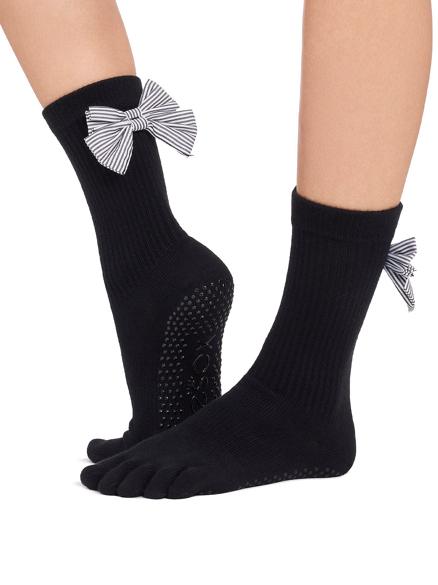 [ToeSox] Crew (Full-Toe) Grip Socks / Yoga Pilates Socks with Anti-Slip Crew Length 25SS_D2