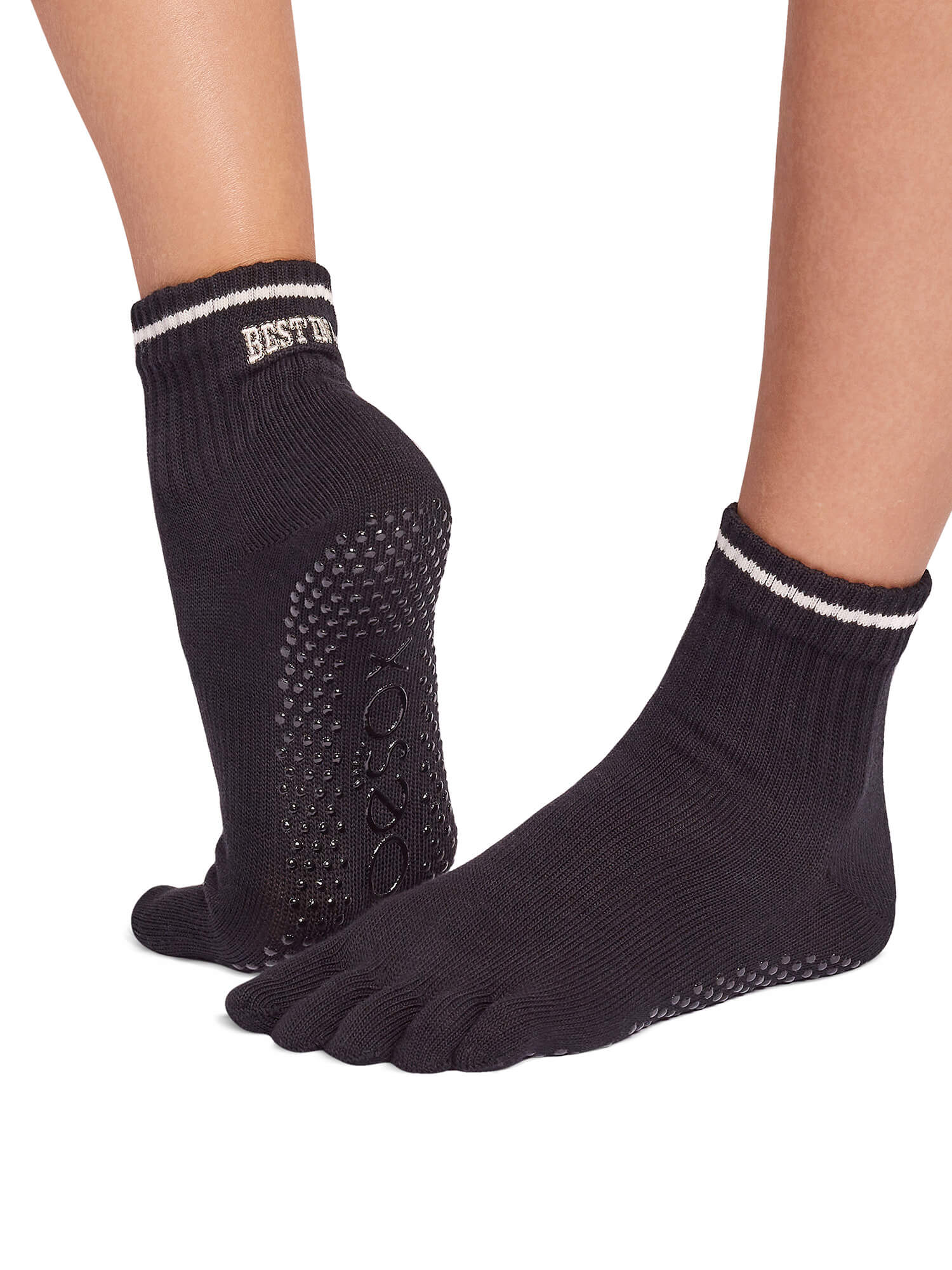 [ToeSox] Melody (Full-Toe) Grip Socks / Yoga Pilates Non-slip Socks Crew Length 25SS_D2