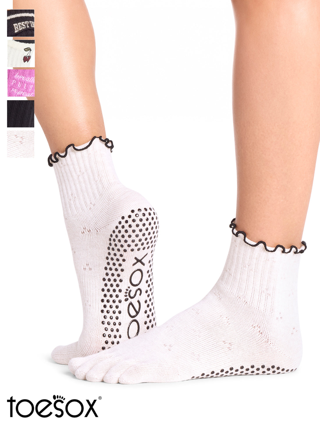 [ToeSox] Melody (Full-Toe) Grip Socks / Yoga Pilates Non-slip Socks Crew Length 25SS_D2