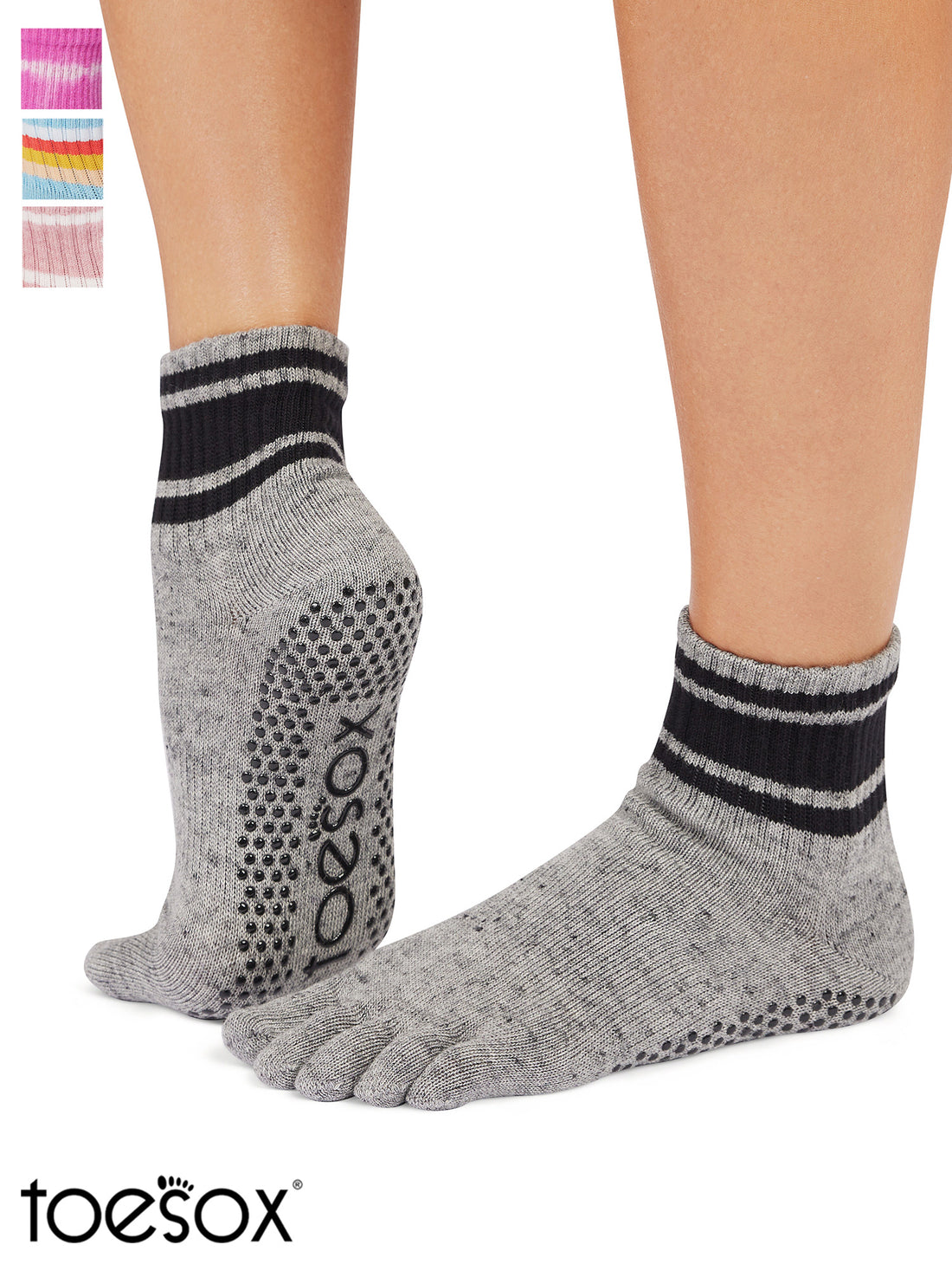 [ToeSox] Melody メロディー（Full-Toe／つま先あり） グリップ ソックス／ ヨガ ピラティス 滑り止め付 靴下 クルー丈 25FW_D2