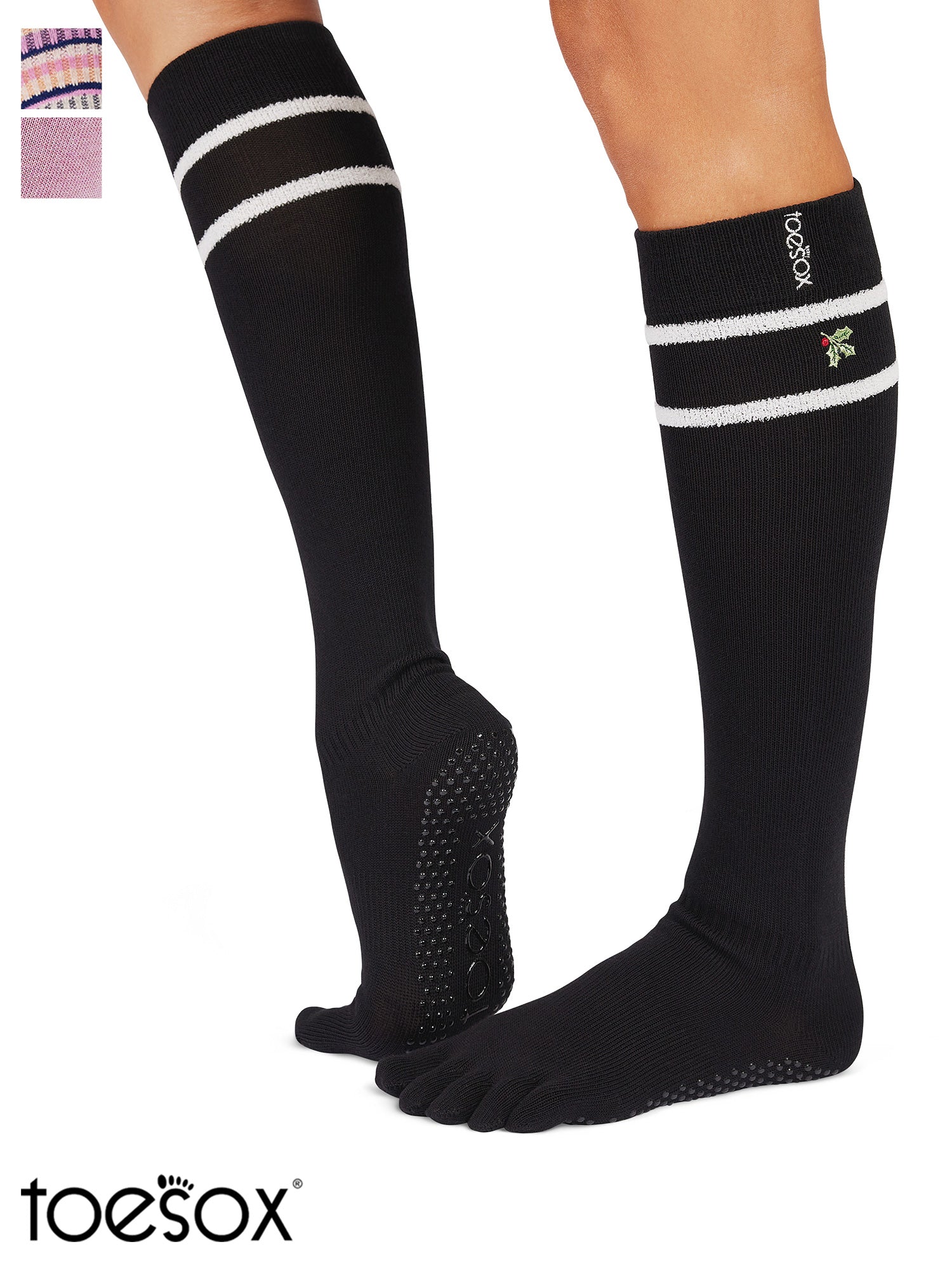 [ToeSox] Scrunch Knee High (Full-Toe) Grip Socks / Yoga Pilates Non-slip Socks High Socks 25SS_D1 2501