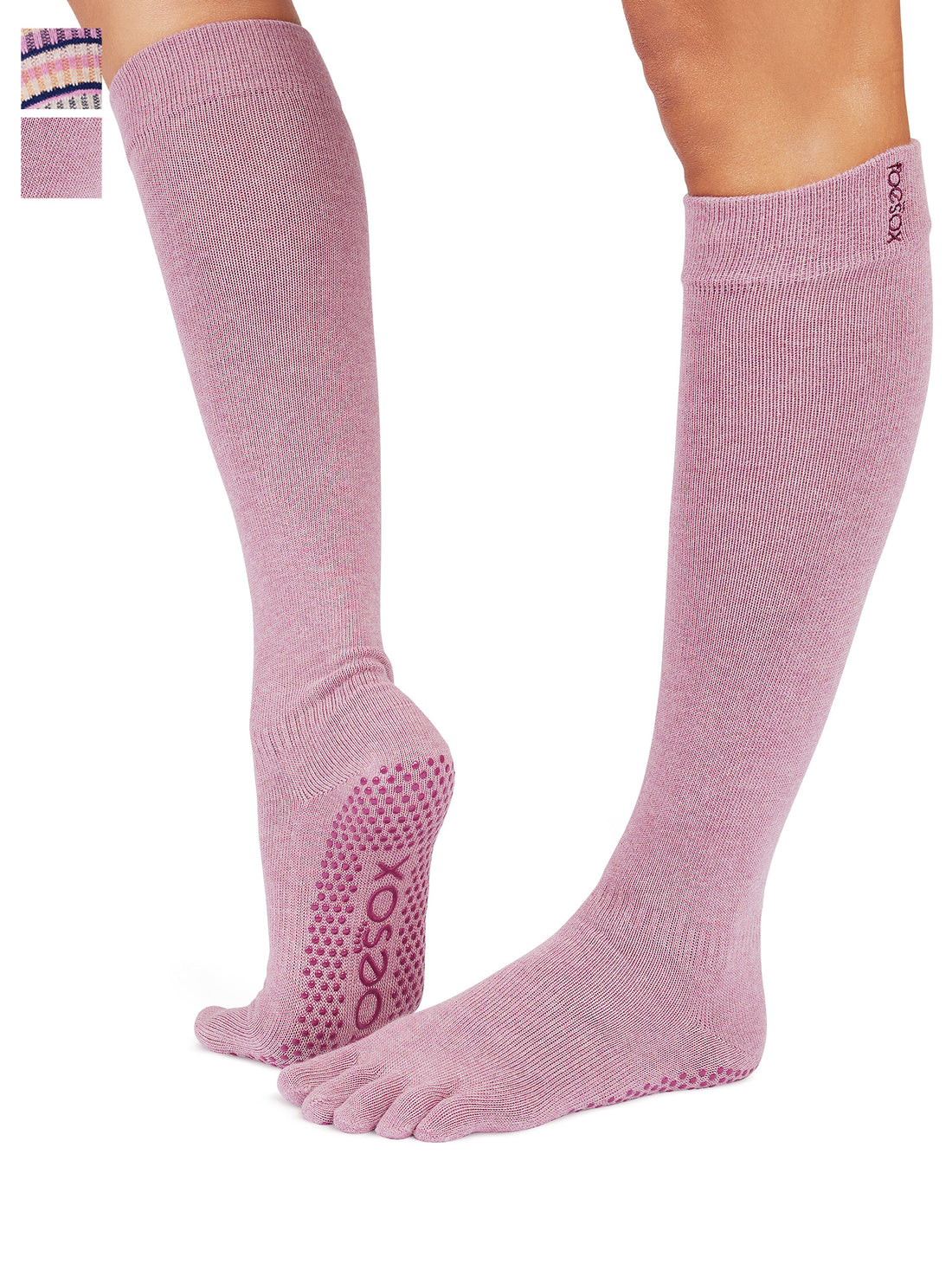 [ToeSox] Scrunch Knee High (Full-Toe) Grip Socks / Yoga Pilates Non-slip Socks High Socks 25SS_D1 2501