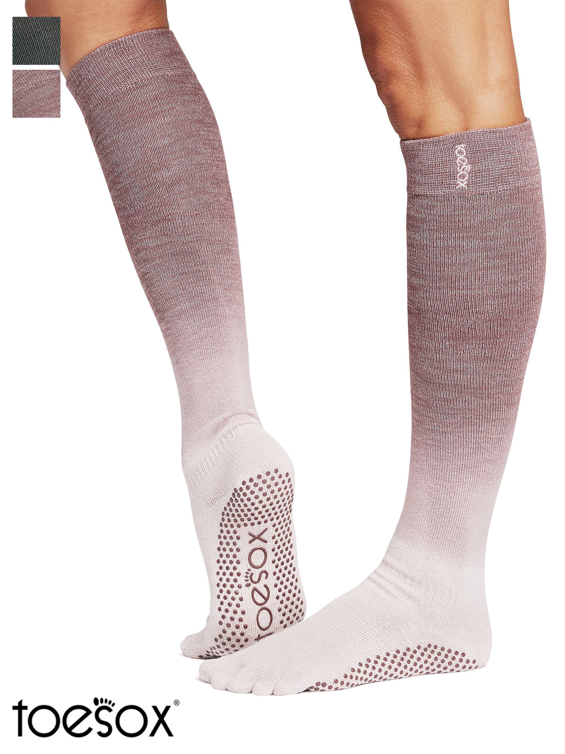 [SALE][ToeSox] Scrunch Knee High (Full-Toe) Grip Socks/Yoga Pilates Non-slip Socks High Socks [SOFF] 2501