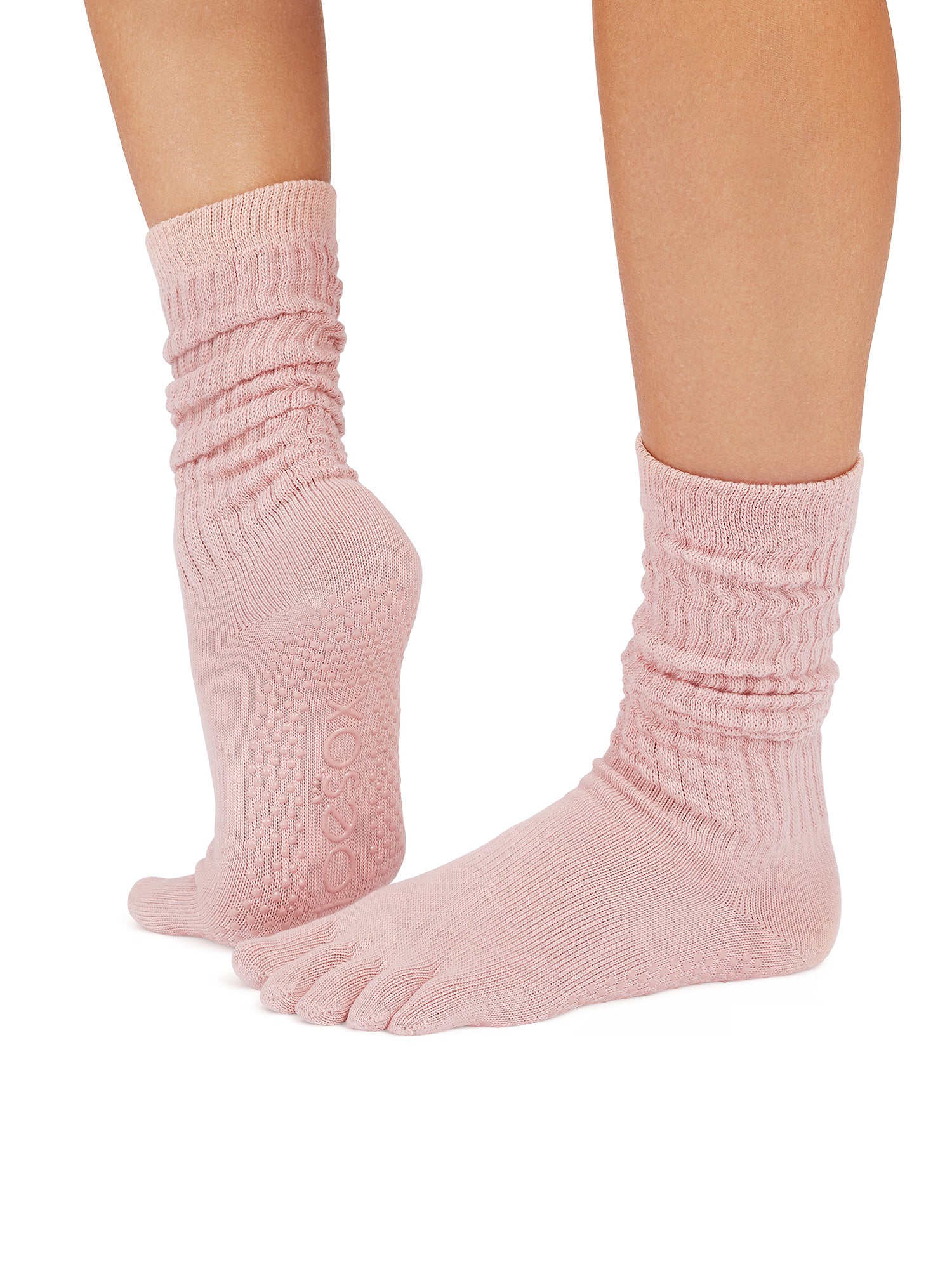 [ToeSox] Slouch スラウチ（Full-Toe／つま先あり） グリップ ソックス／ ヨガ ピラティス 滑り止め付 靴下 クルー丈 25FW_D3