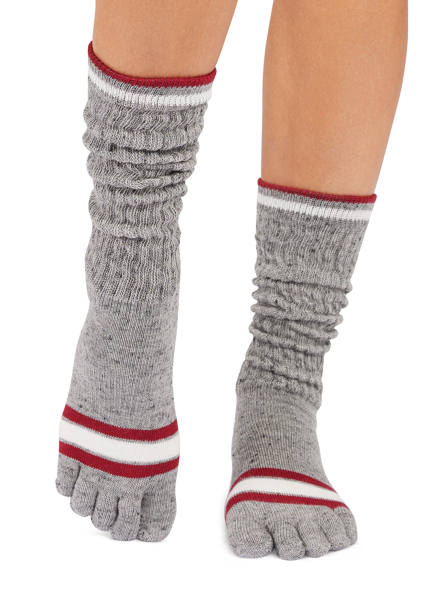 [ToeSox] Slouch スラウチ（Full-Toe／つま先あり） グリップ ソックス／ ヨガ ピラティス 滑り止め付 靴下 クルー丈 25FW_D3