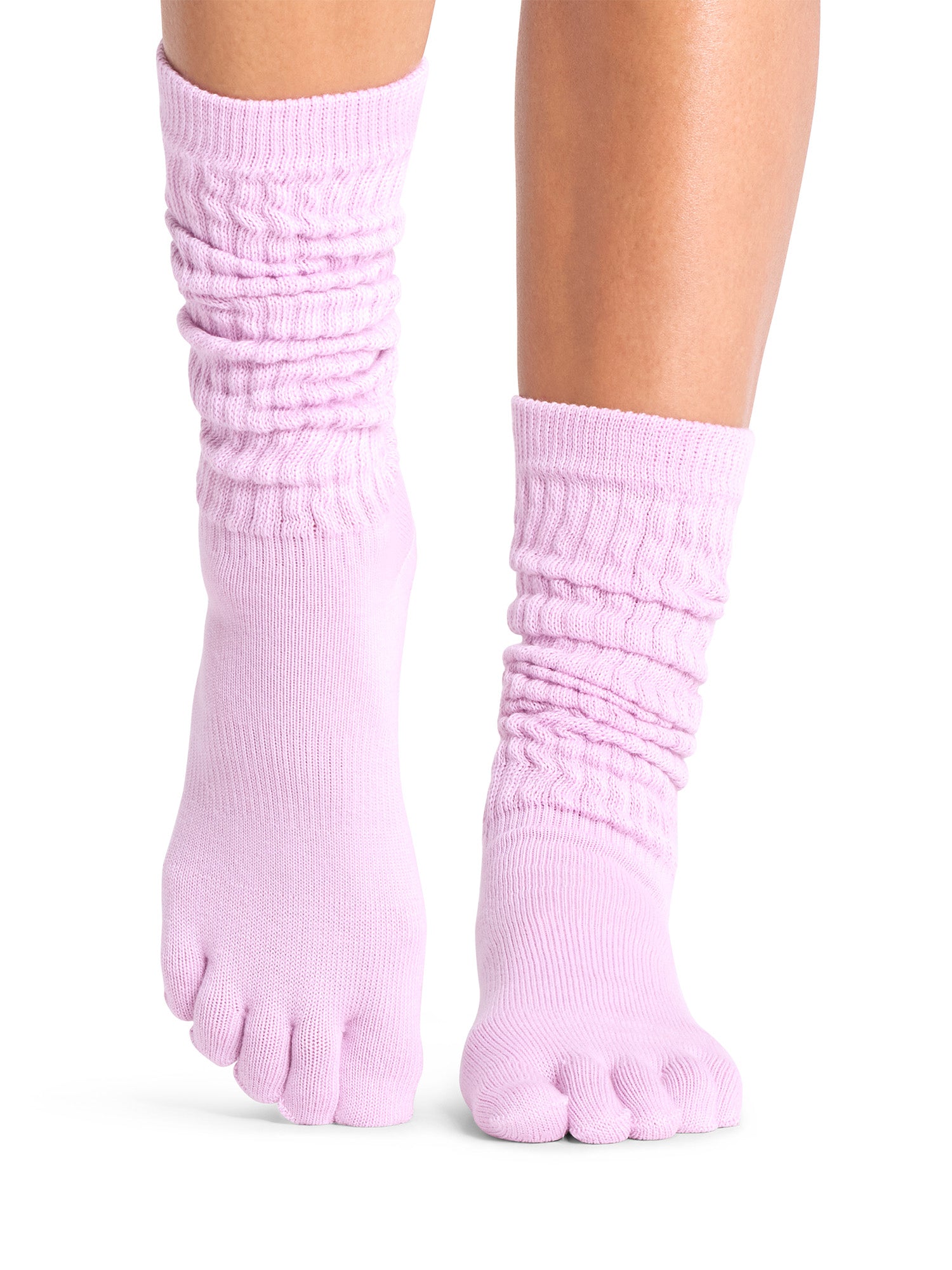 [ToeSox] Slouch スラウチ（Full-Toe／つま先あり） グリップ ソックス／ ヨガ ピラティス 滑り止め付 靴下 クルー丈 26FW_D1