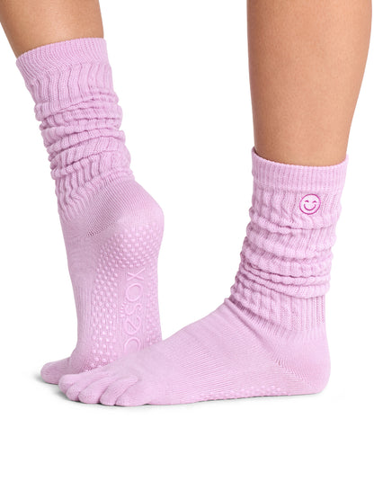 [ToeSox] Slouch スラウチ（Full-Toe／つま先あり） グリップ ソックス／ ヨガ ピラティス 滑り止め付 靴下 クルー丈 26FW_D1