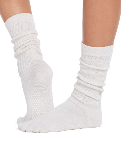 [ToeSox] Slouch スラウチ（Full-Toe／つま先あり） グリップ ソックス／ ヨガ ピラティス 滑り止め付 靴下 クルー丈 26FW_D1