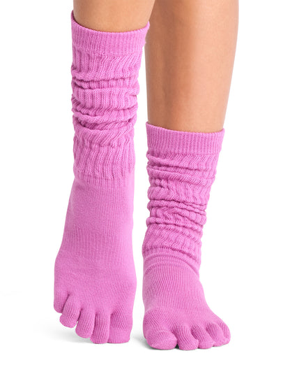 [ToeSox] Slouch スラウチ（Full-Toe／つま先あり） グリップ ソックス／ ヨガ ピラティス 滑り止め付 靴下 クルー丈 26FW_D1