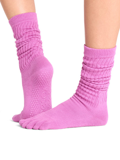 [ToeSox] Slouch スラウチ（Full-Toe／つま先あり） グリップ ソックス／ ヨガ ピラティス 滑り止め付 靴下 クルー丈 26FW_D1