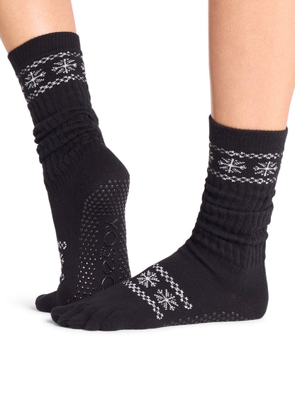 [ToeSox] Slouch スラウチ（Full-Toe／つま先あり） グリップ ソックス／ ヨガ ピラティス 滑り止め付 靴下 クルー丈 26FW_D2