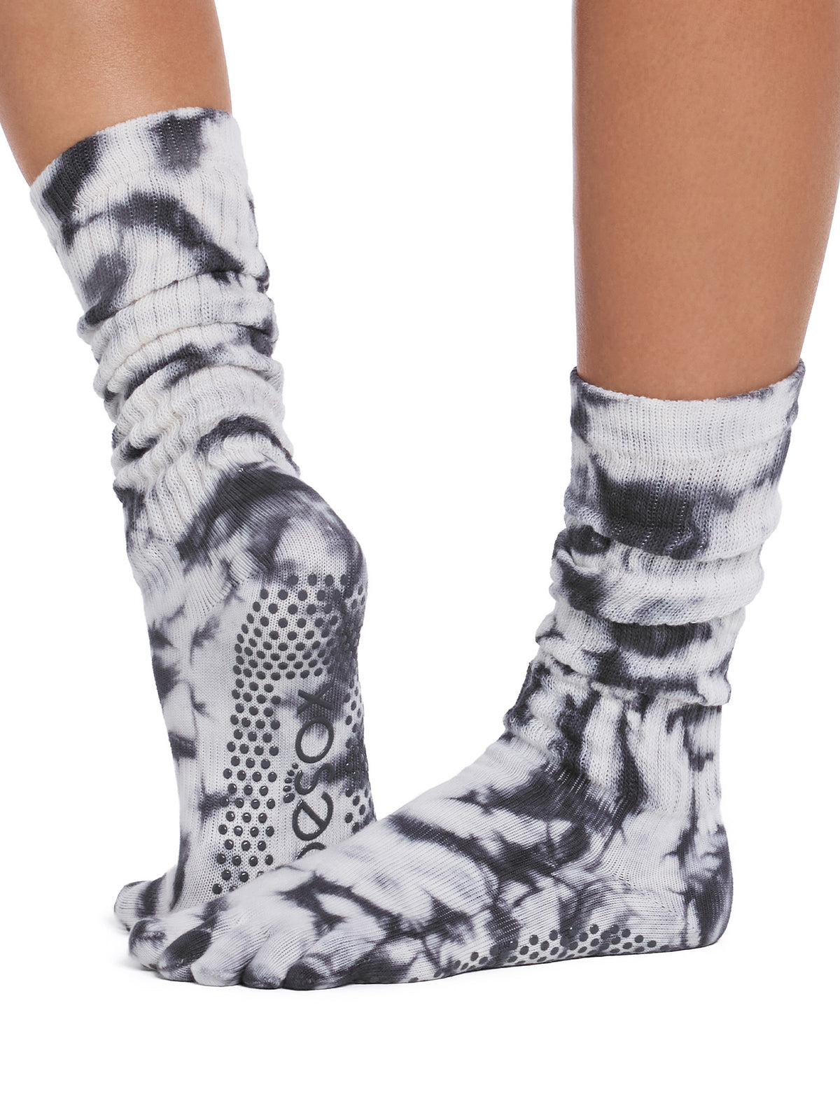 [ToeSox] Slouch スラウチ（Full-Toe／つま先あり） グリップ ソックス／ ヨガ ピラティス 滑り止め付 靴下 クルー丈 26FW_D2