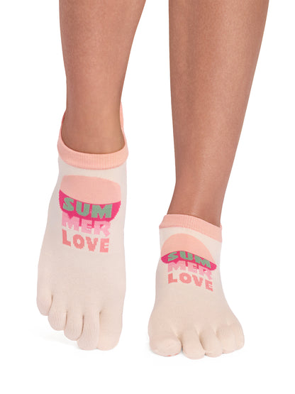 [ToeSox] Low Rise Ultra Fine Knit ローライズ ウルトラファインニット（Full-Toe／つま先あり） グリップ ソックス ／ ヨガ ピラティス 滑り止め付 靴下 26SS_D3