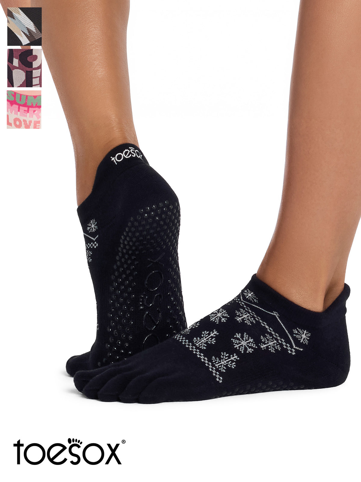 [ToeSox] Low Rise Ultra Fine Knit ローライズ ウルトラファインニット（Full-Toe／つま先あり） グリップ ソックス ／ ヨガ ピラティス 滑り止め付 靴下 26FW_D2