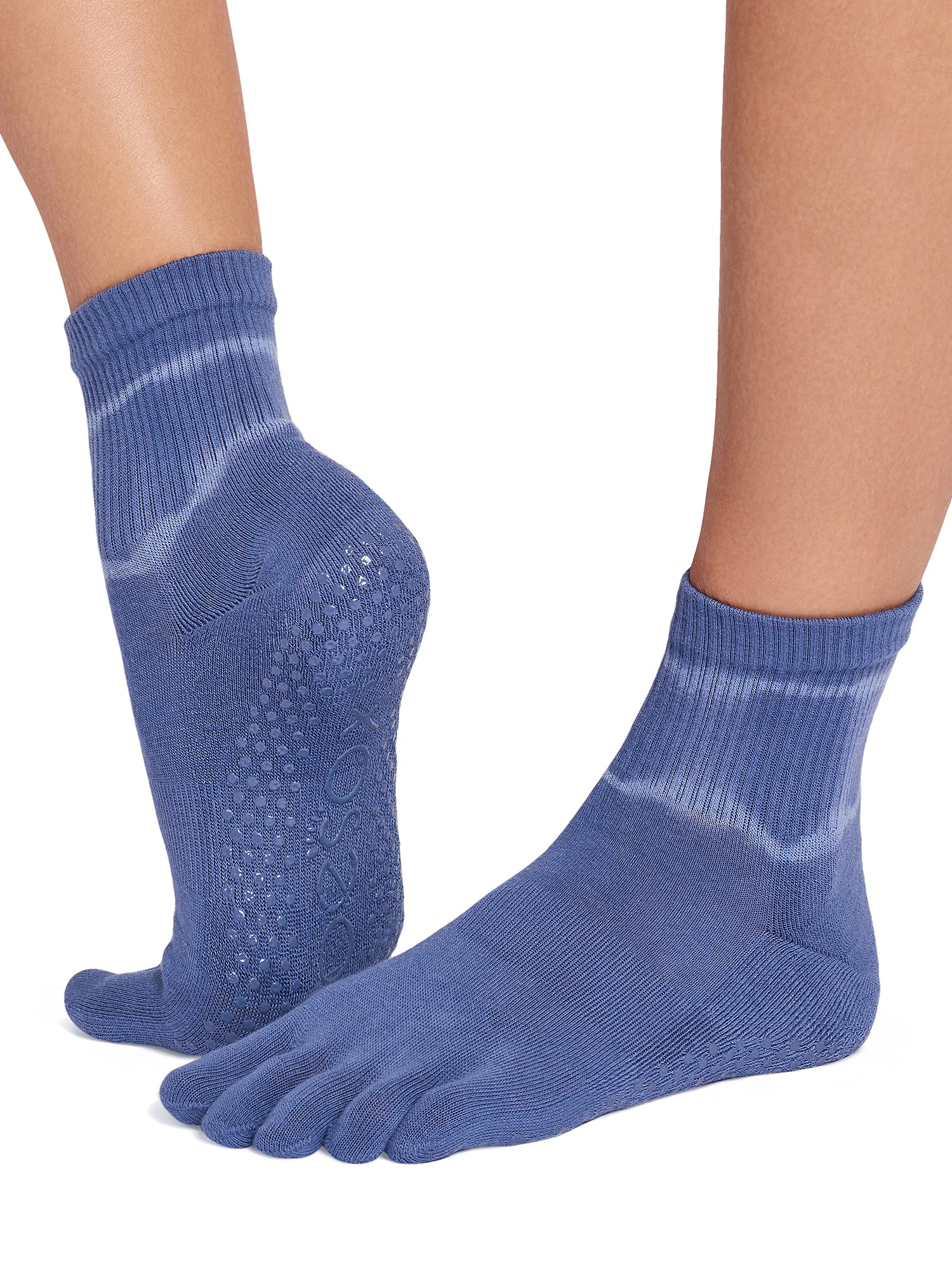 [ToeSox] Melody Ultra Fine Knit メロディー ウルトラファインニット（Full-Toe／つま先あり） グリップ ソックス／ ヨガ ピラティス 滑り止め付 靴下 クルー丈 25FW_D2