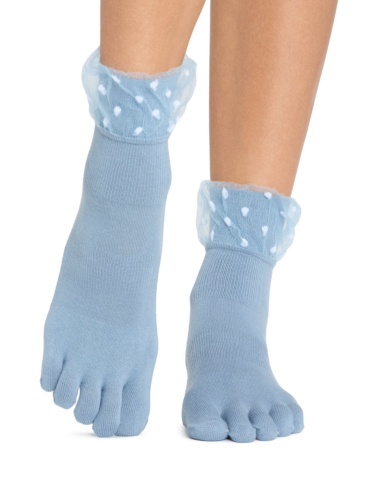 [ToeSox] Melody Ultra Fine Knit メロディー ウルトラファインニット（Full-Toe／つま先あり） グリップ ソックス／ ヨガ ピラティス 滑り止め付 靴下 クルー丈 26FW_D1