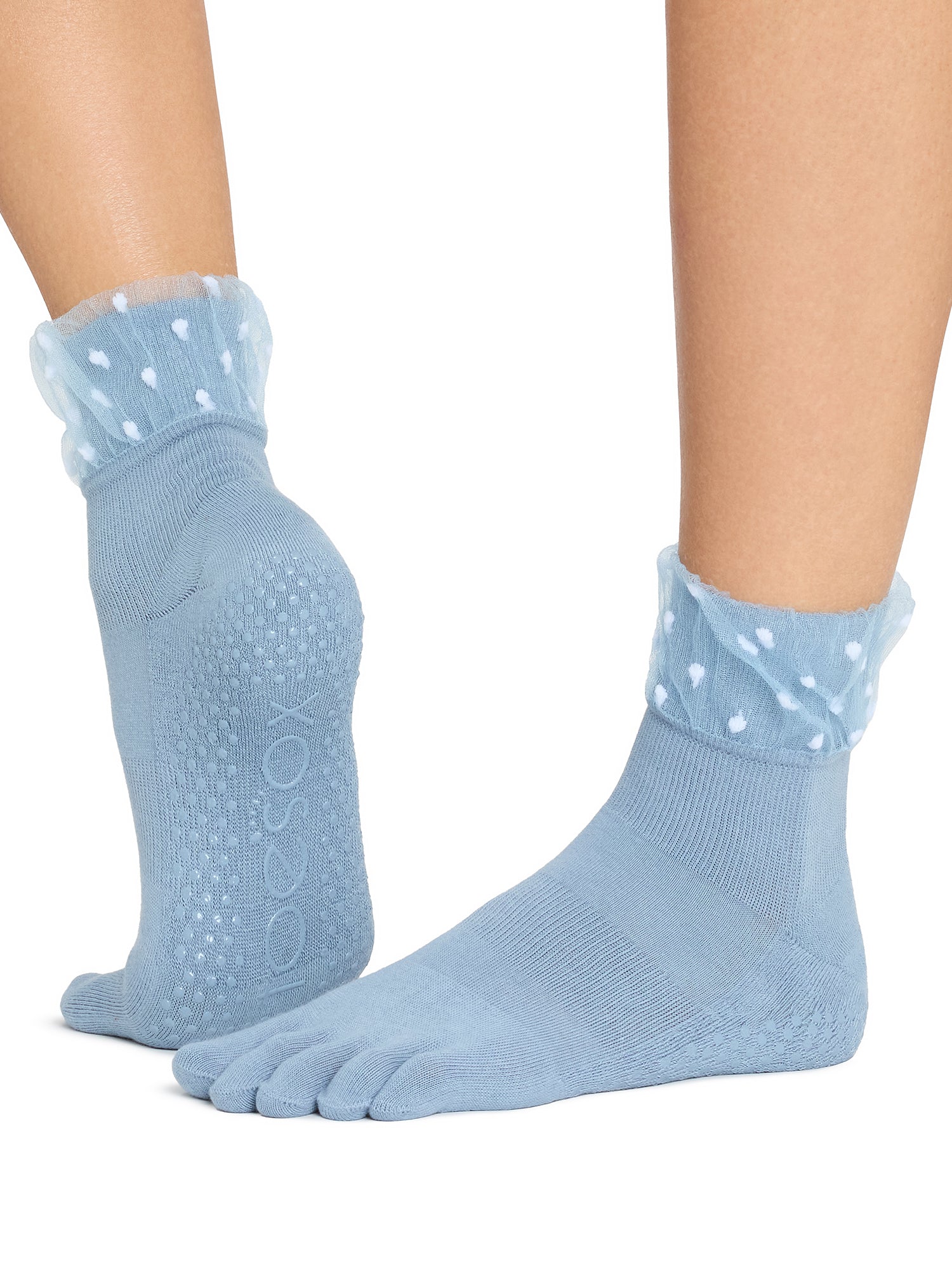 [ToeSox] Melody Ultra Fine Knit メロディー ウルトラファインニット（Full-Toe／つま先あり） グリップ ソックス／ ヨガ ピラティス 滑り止め付 靴下 クルー丈 26FW_D1