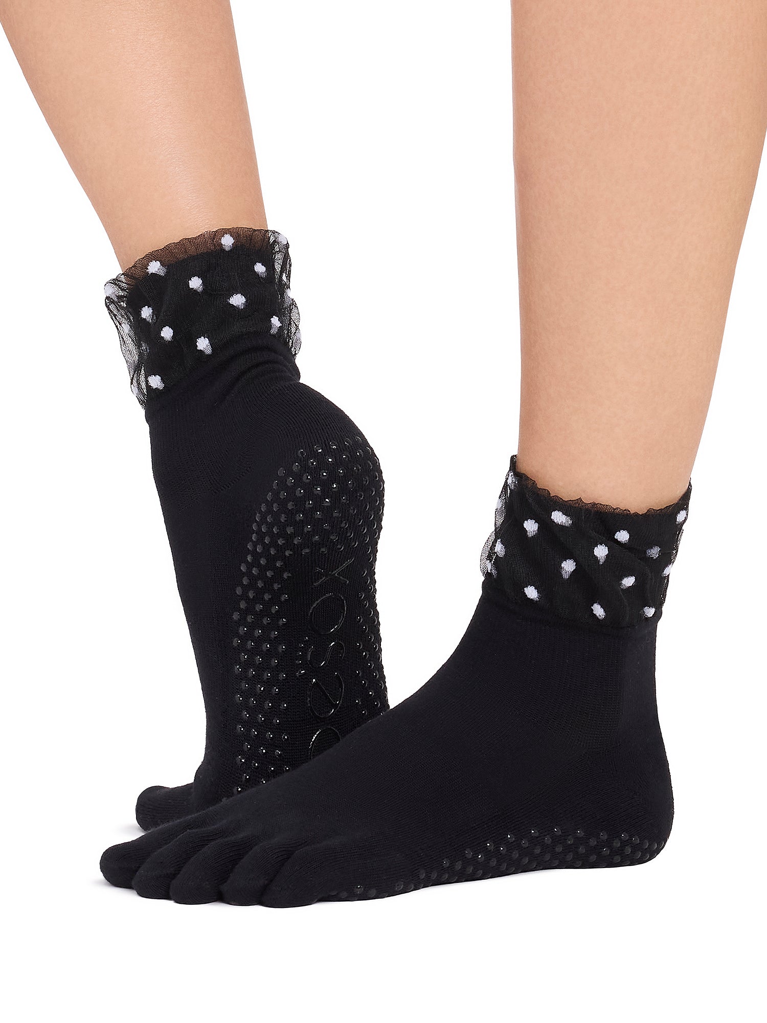 [ToeSox] Melody Ultra Fine Knit メロディー ウルトラファインニット（Full-Toe／つま先あり） グリップ ソックス／ ヨガ ピラティス 滑り止め付 靴下 クルー丈 26FW_D1
