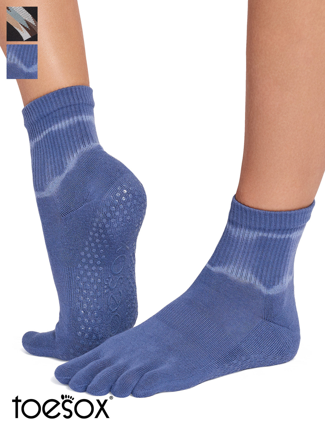 [ToeSox] Melody Ultra Fine Knit メロディー ウルトラファインニット（Full-Toe／つま先あり） グリップ ソックス／ ヨガ ピラティス 滑り止め付 靴下 クルー丈 25FW_D2