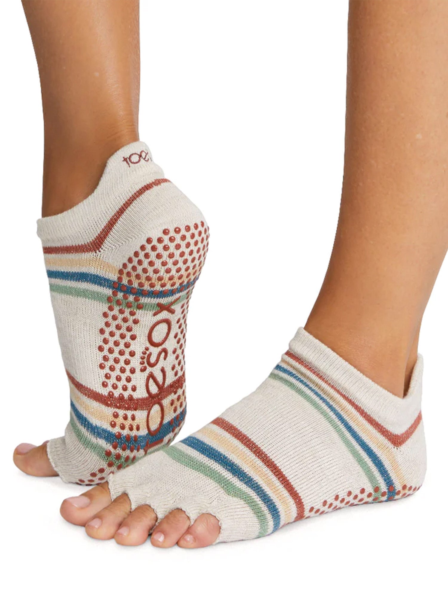 [TOESOX] ローライズ（Half-Toe) グリップ ソックス/ ヨガ 滑り止め付き下 23SS -Manduka マンドゥカ ヨガマット ヨガグッズ ヨガウェア ヨガ _ビンテージレインボー