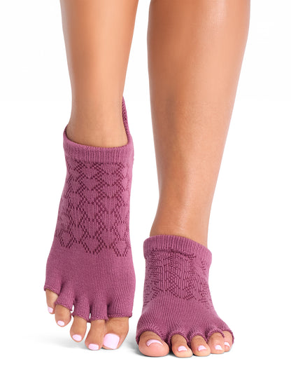 [ToeSox] Low Rise ローライズ（Half-Toe／つま先なし） グリップ ソックス ／ ヨガ ピラティス 滑り止め付 靴下 26FW_D2