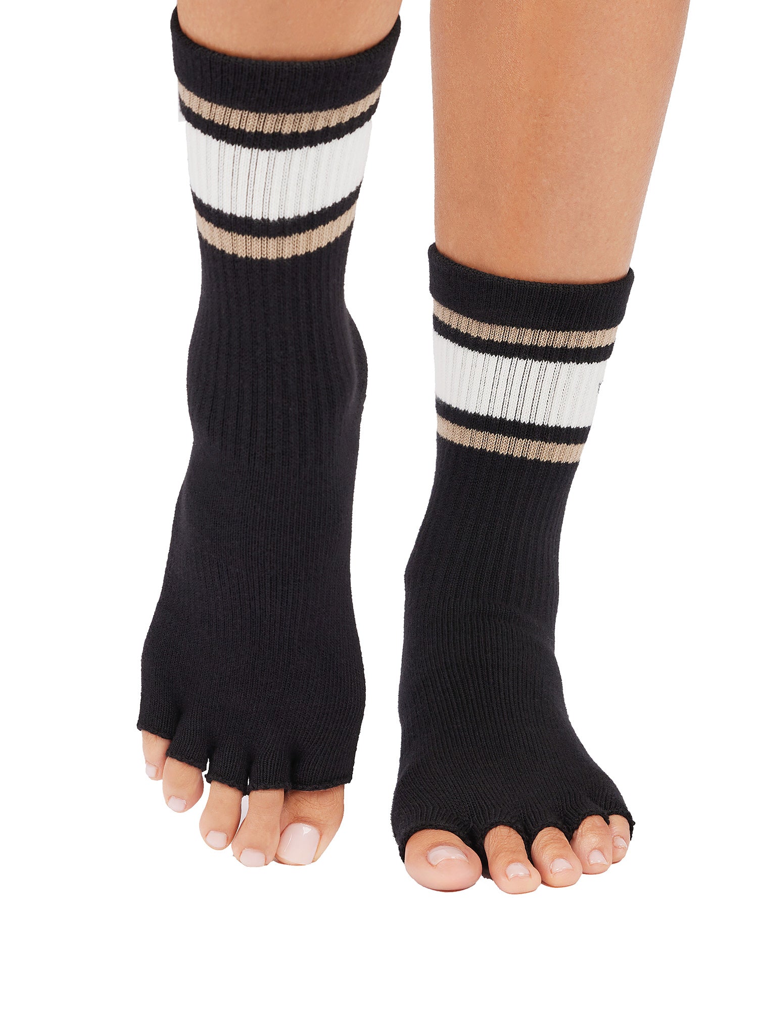 [ToeSox] Crew (Half-Toe/No Toes) Grip Socks/Yoga Pilates Non-Slip Socks Crew Length 25SS_D2