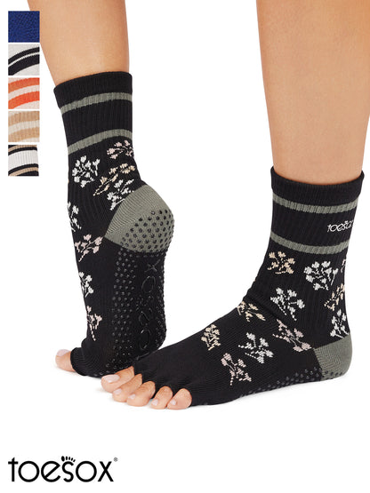 [ToeSox] Crew (Half-Toe/No Toes) Grip Socks/Yoga Pilates Non-Slip Socks Crew Length 25SS_D2