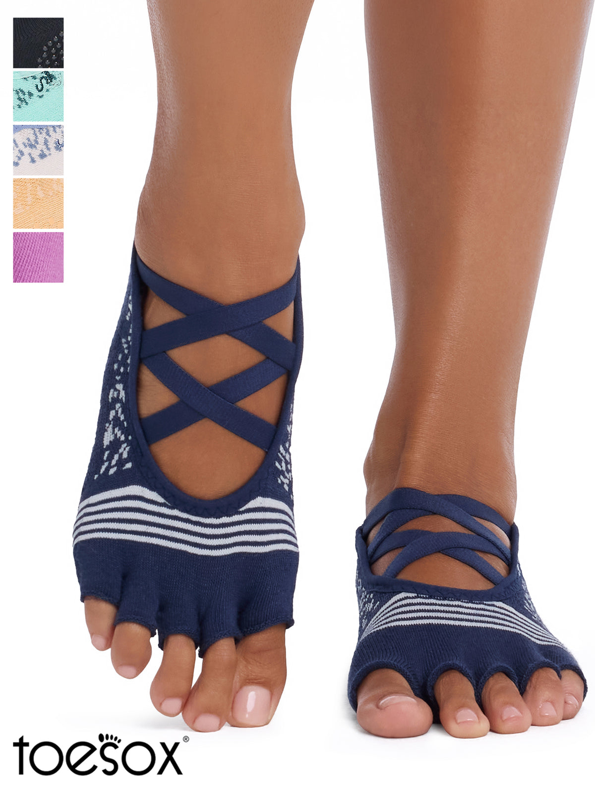 [ToeSox] Elle Tec エル テック（Half-Toe／つま先なし） テック グリップ ソックス／ ヨガ ピラティス 滑り止め付 靴下 26FW_D2