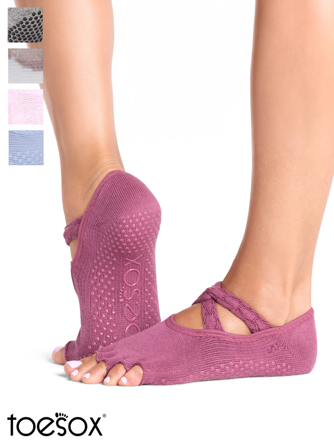 [ToeSox] Ivy アイビー（Half-Toe／つま先なし）グリップ ソックス ／ ヨガ ピラティス 滑り止め付 靴下 26FW_D2