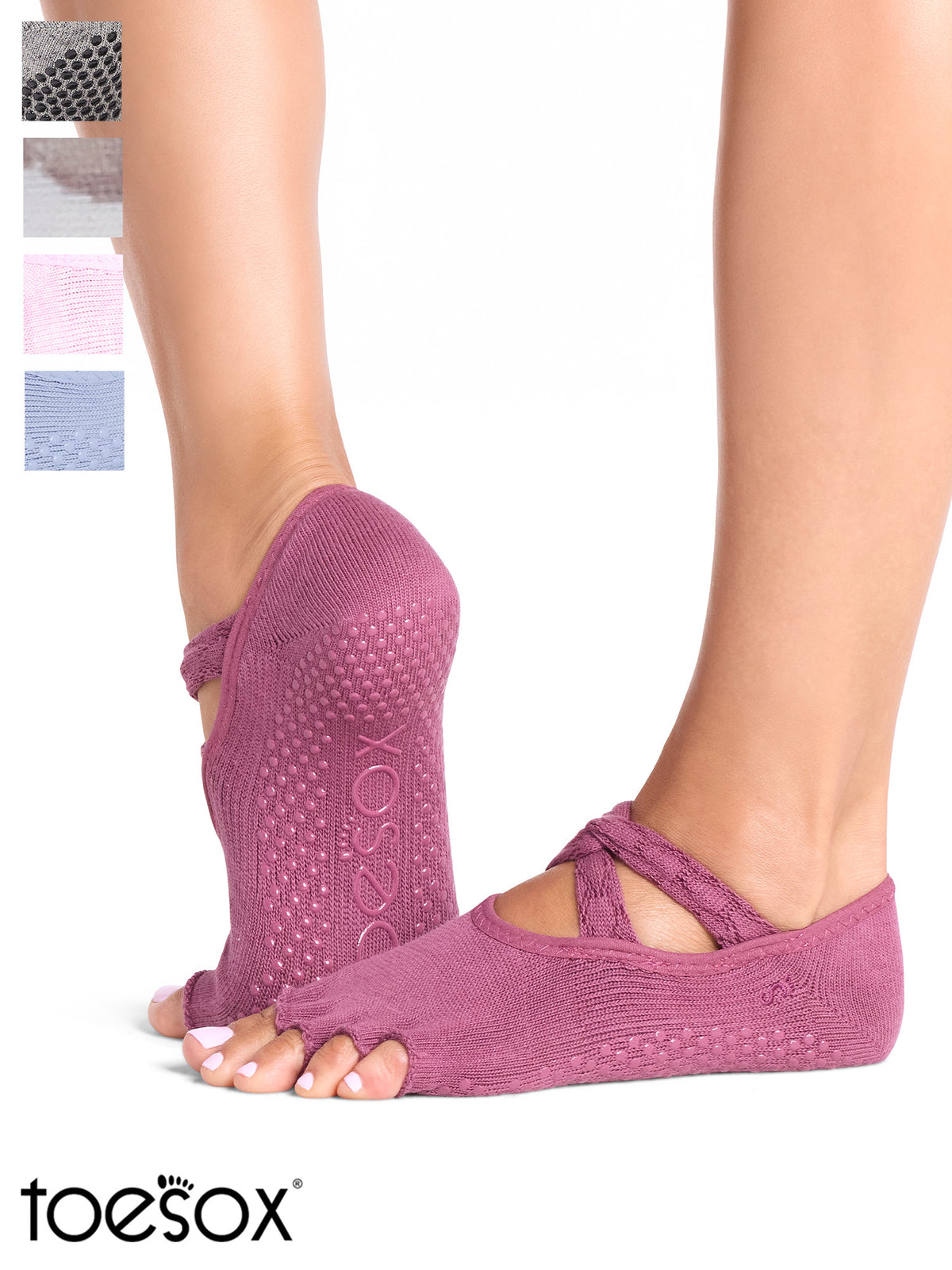 [ToeSox] Ivy アイビー（Half-Toe／つま先なし）グリップ ソックス ／ ヨガ ピラティス 滑り止め付 靴下 26FW_D2