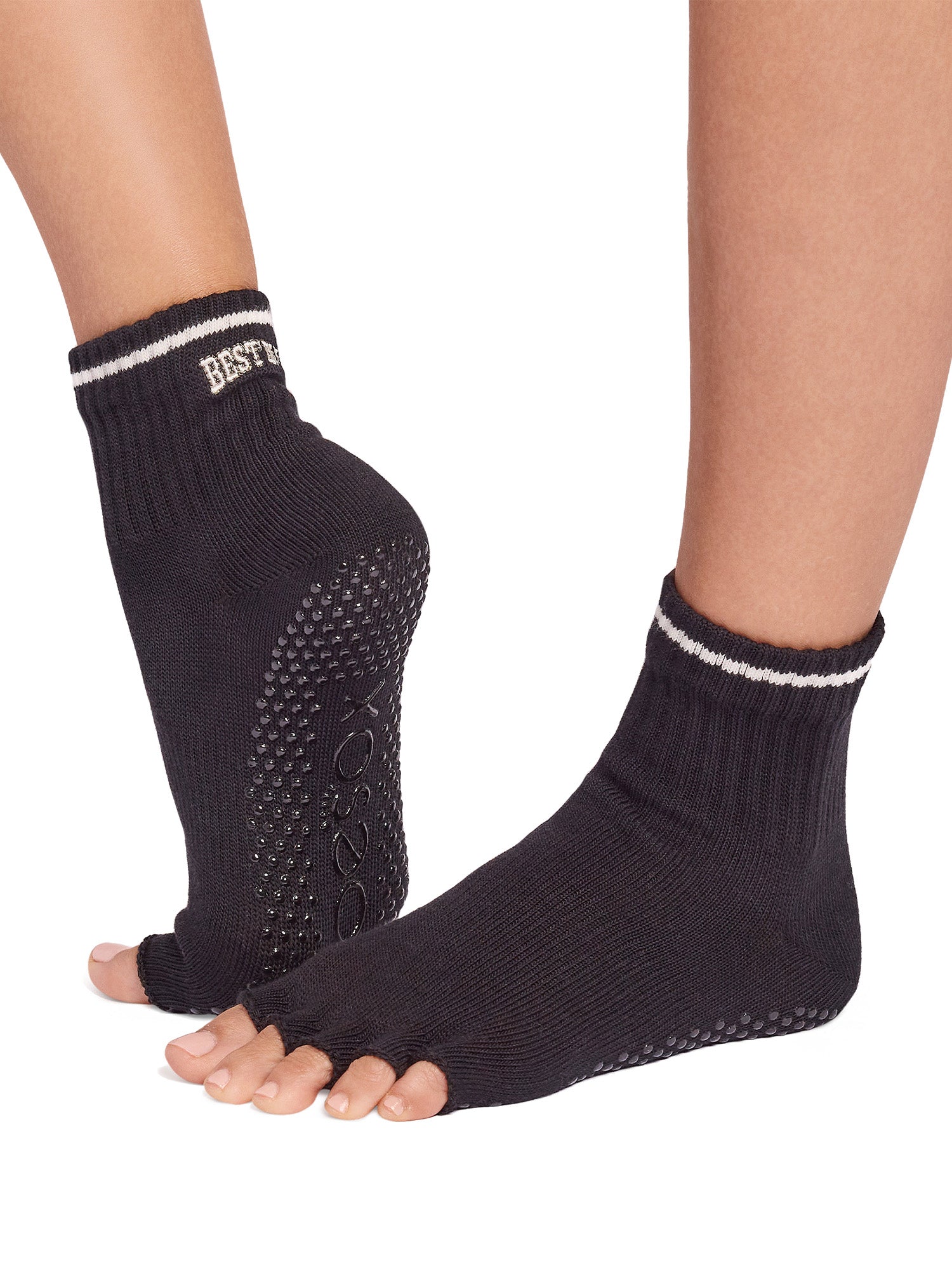 [ToeSox] Melody メロディー（Half-Toe／つま先なし） グリップ ソックス／ ヨガ ピラティス 滑り止め付 靴下 クルー丈 26SS_D1