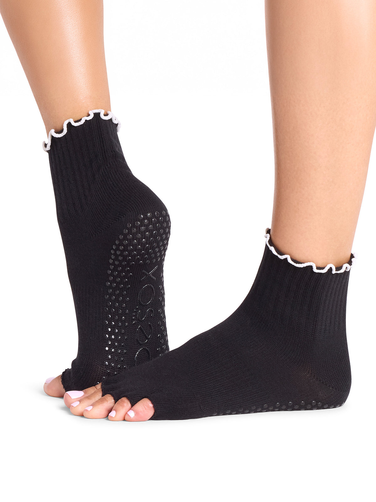 [ToeSox] Melody メロディー（Half-Toe／つま先なし） グリップ ソックス／ ヨガ ピラティス 滑り止め付 靴下 クルー丈 26FW_D1