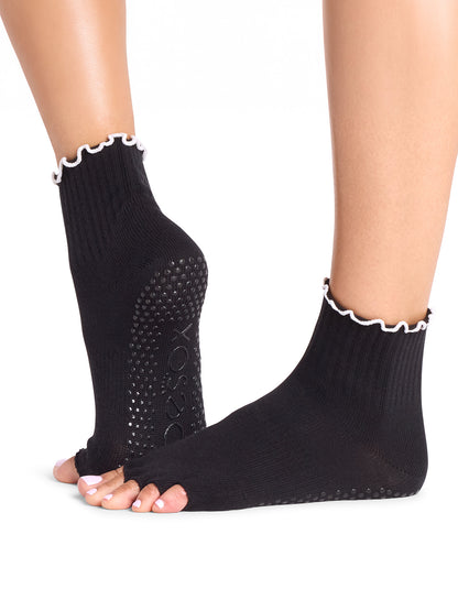 [ToeSox] Melody メロディー（Half-Toe／つま先なし） グリップ ソックス／ ヨガ ピラティス 滑り止め付 靴下 クルー丈 26FW_D1