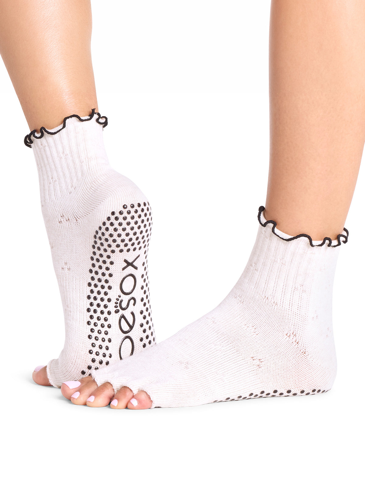 [ToeSox] Melody メロディー（Half-Toe／つま先なし） グリップ ソックス／ ヨガ ピラティス 滑り止め付 靴下 クルー丈 26FW_D1