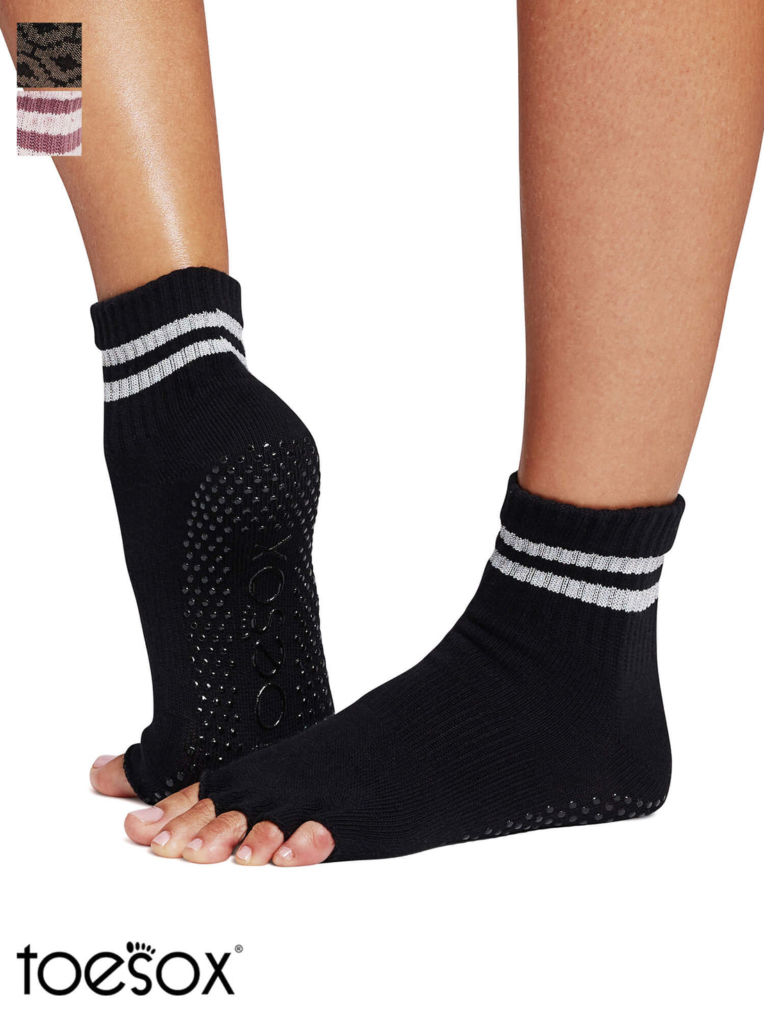 [SALE][ToeSox] Melody (Half-Toe/No Toes) Grip Socks/Yoga Pilates Non-Slip Socks Crew Length 2502