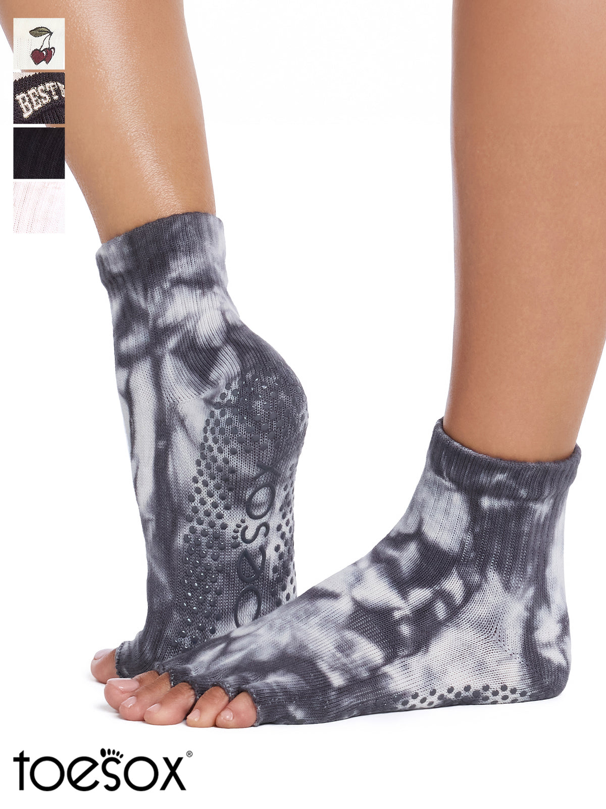 [ToeSox] Melody メロディー（Half-Toe／つま先なし） グリップ ソックス／ ヨガ ピラティス 滑り止め付 靴下 クルー丈 26FW_D2